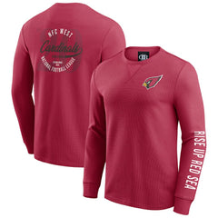 Fanatics Arizona Cardinals Darius Rucker Collection Washed Waffle-Knit Long Sleeve T-Shirt Red
