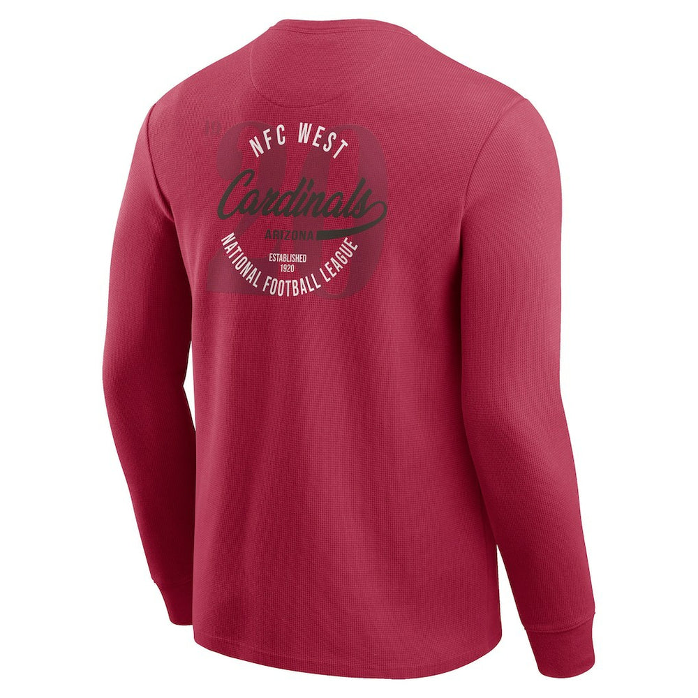 Fanatics Arizona Cardinals Darius Rucker Collection Washed Waffle-Knit Long Sleeve T-Shirt Red