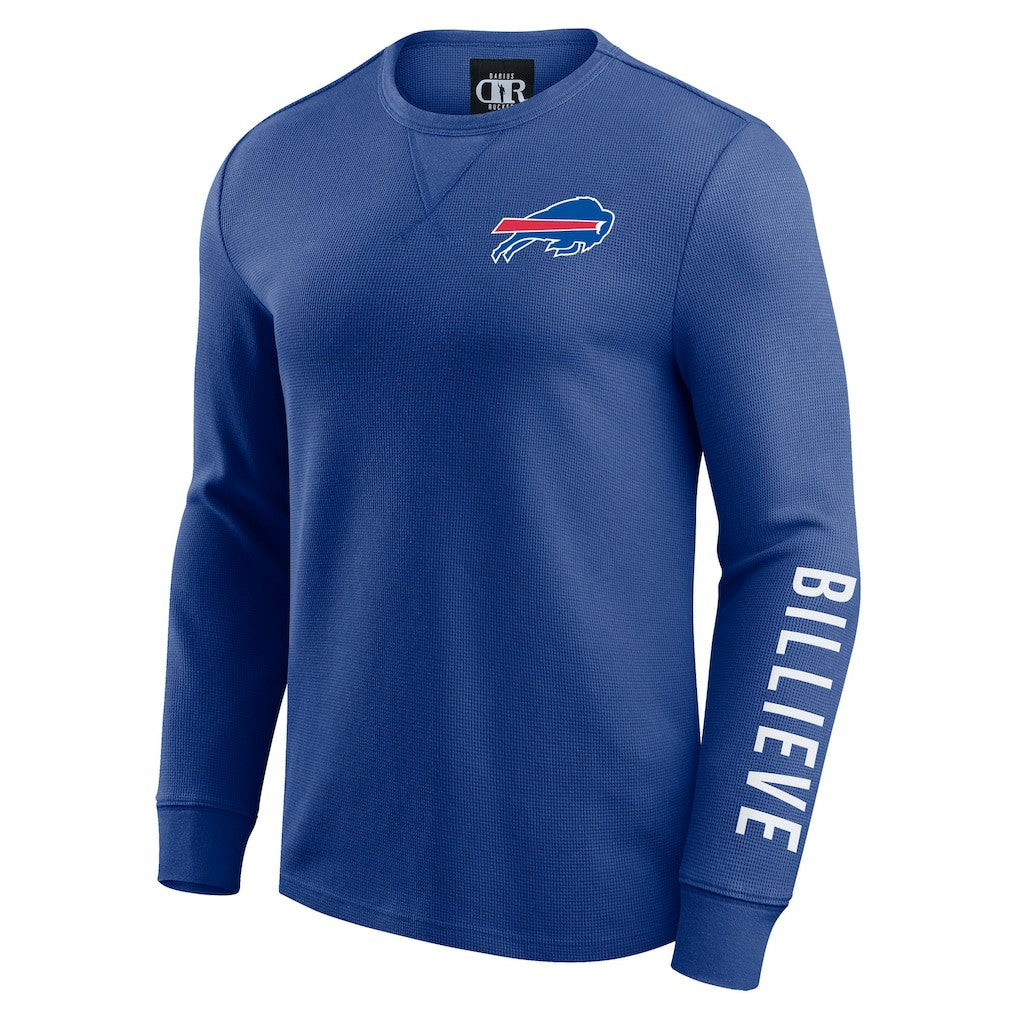 Fanatics Buffalo Bills Darius Rucker Collection Washed Waffle-Knit Long Sleeve T-Shirt Royal