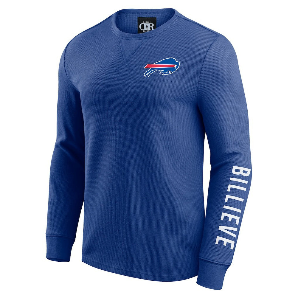 Fanatics Buffalo Bills Darius Rucker Collection Washed Waffle-Knit Long Sleeve T-Shirt Royal