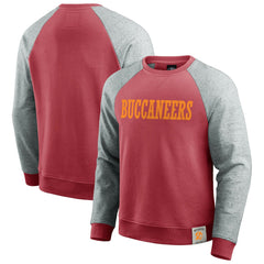 Fanatics Tampa Bay Buccaneers Darius Rucker Collection Throwback Color Block Raglan Pullover Sweatshirt Red/Heather Gray