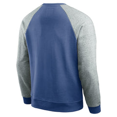 Fanatics Seattle Seahawks Darius Rucker Collection Throwback Color Block Raglan Pullover Sweatshirt Royal/Heather Gray