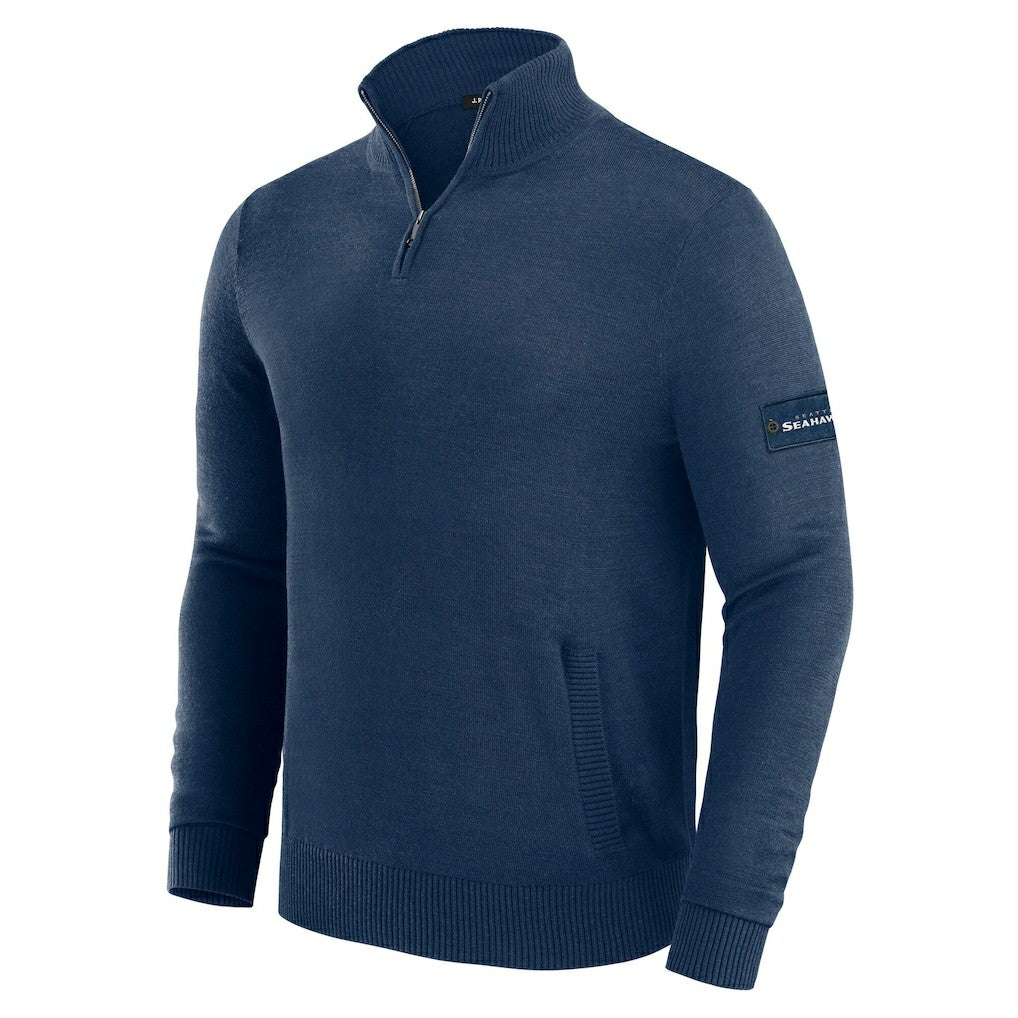 Seattle Seahawks J. Palmer Franchise Quarter-Zip Sweater Navy
