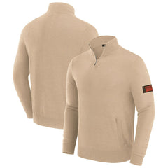 Cleveland Browns J. Palmer Franchise Quarter-Zip Sweater Tan