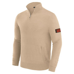 Cleveland Browns J. Palmer Franchise Quarter-Zip Sweater Tan