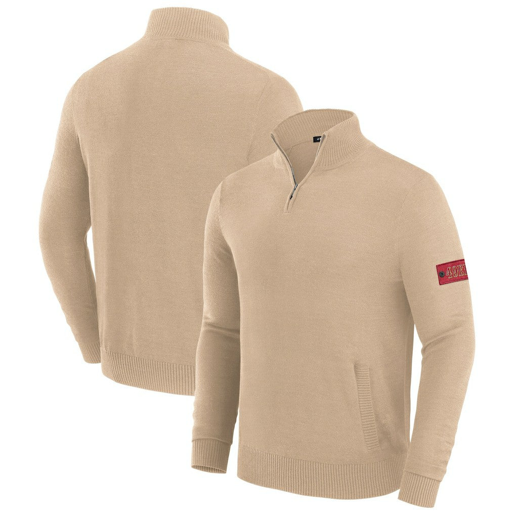 San Francisco 49ers J. Palmer Franchise Quarter-Zip Sweater Tan