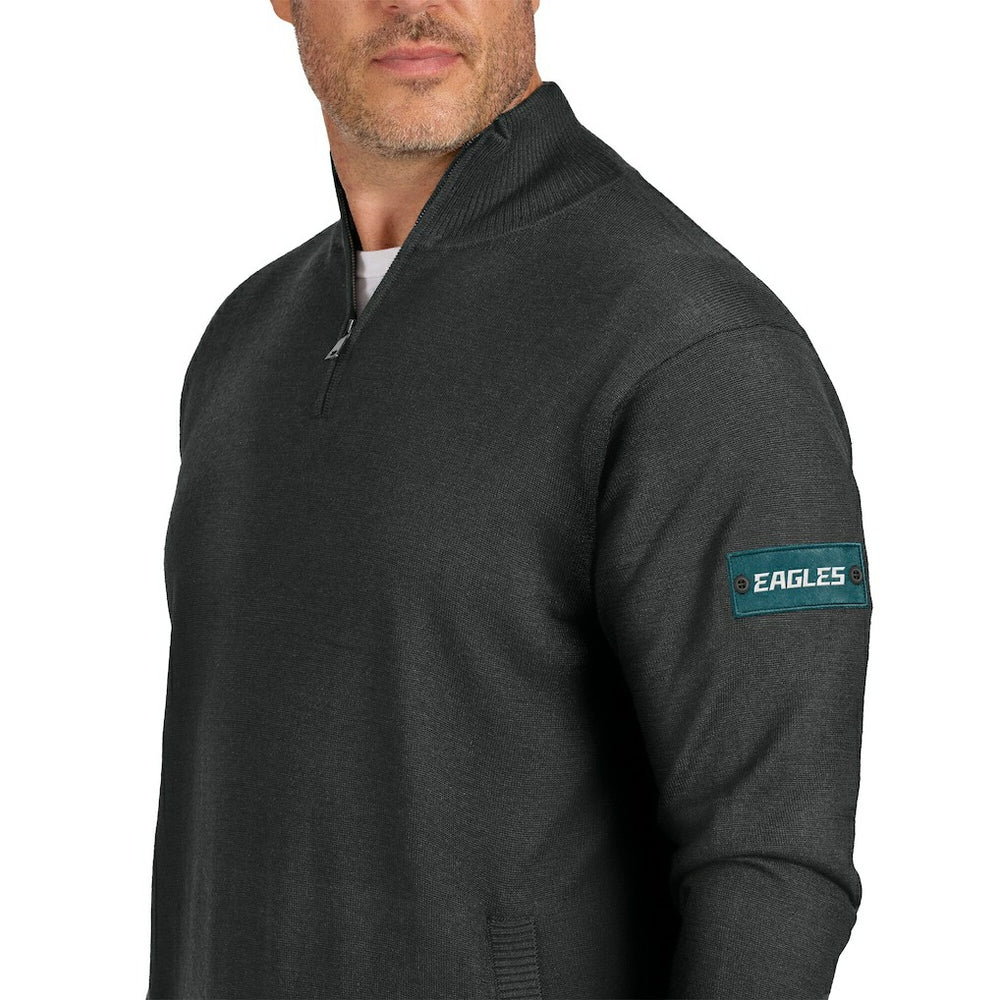 Philadelphia Eagles J. Palmer Franchise Quarter-Zip Sweater Black