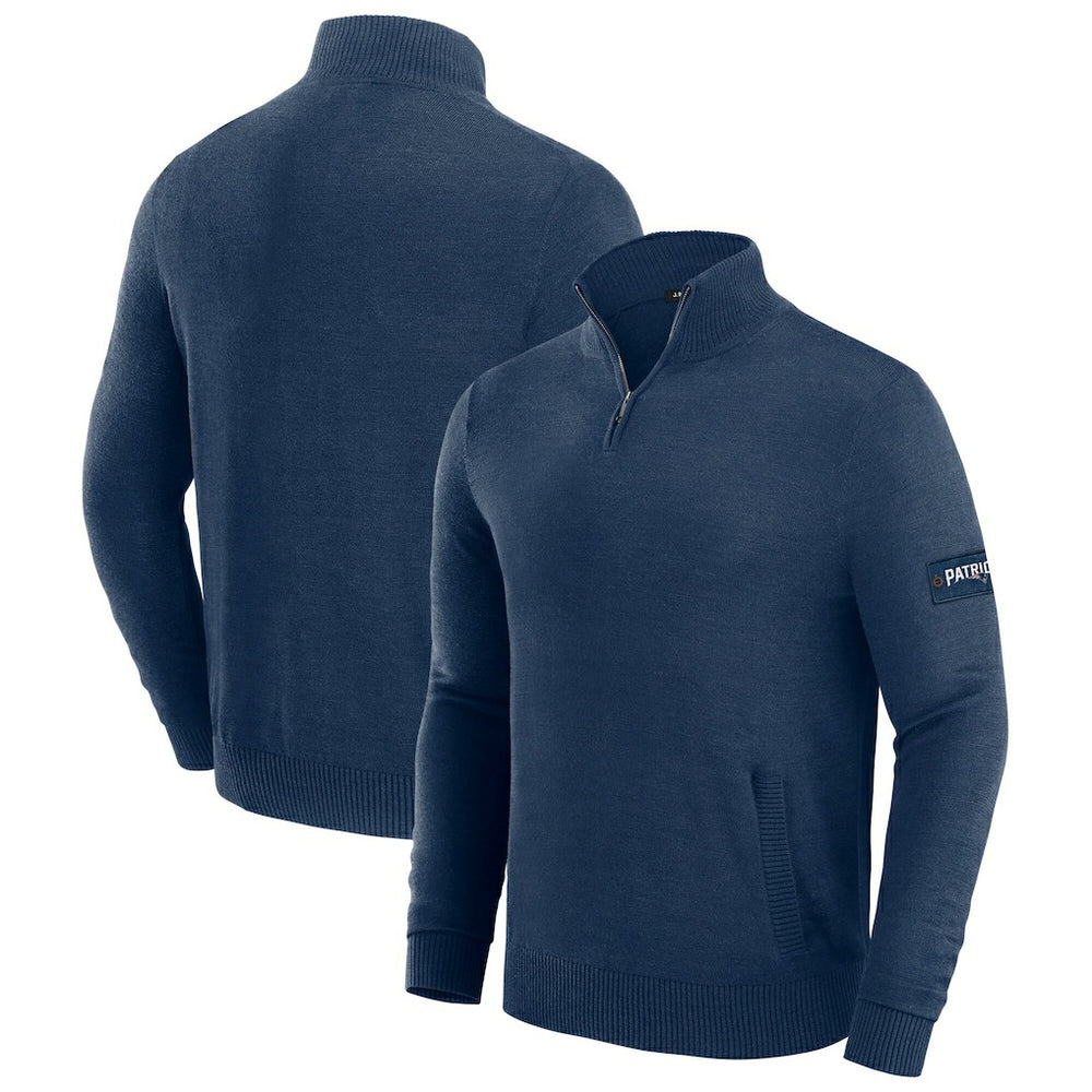 New England Patriots J. Palmer Franchise Quarter-Zip Sweater Navy