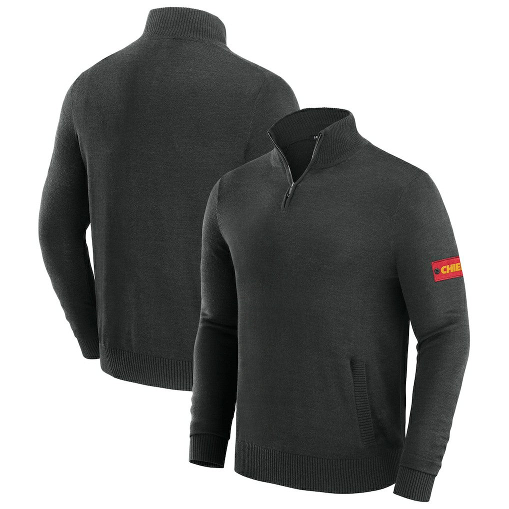 Kansas City Chiefs J. Palmer Franchise Quarter-Zip Sweater Black