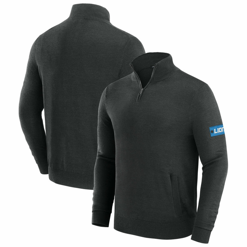 Detroit Lions J. Palmer Franchise Quarter-Zip Sweater Black