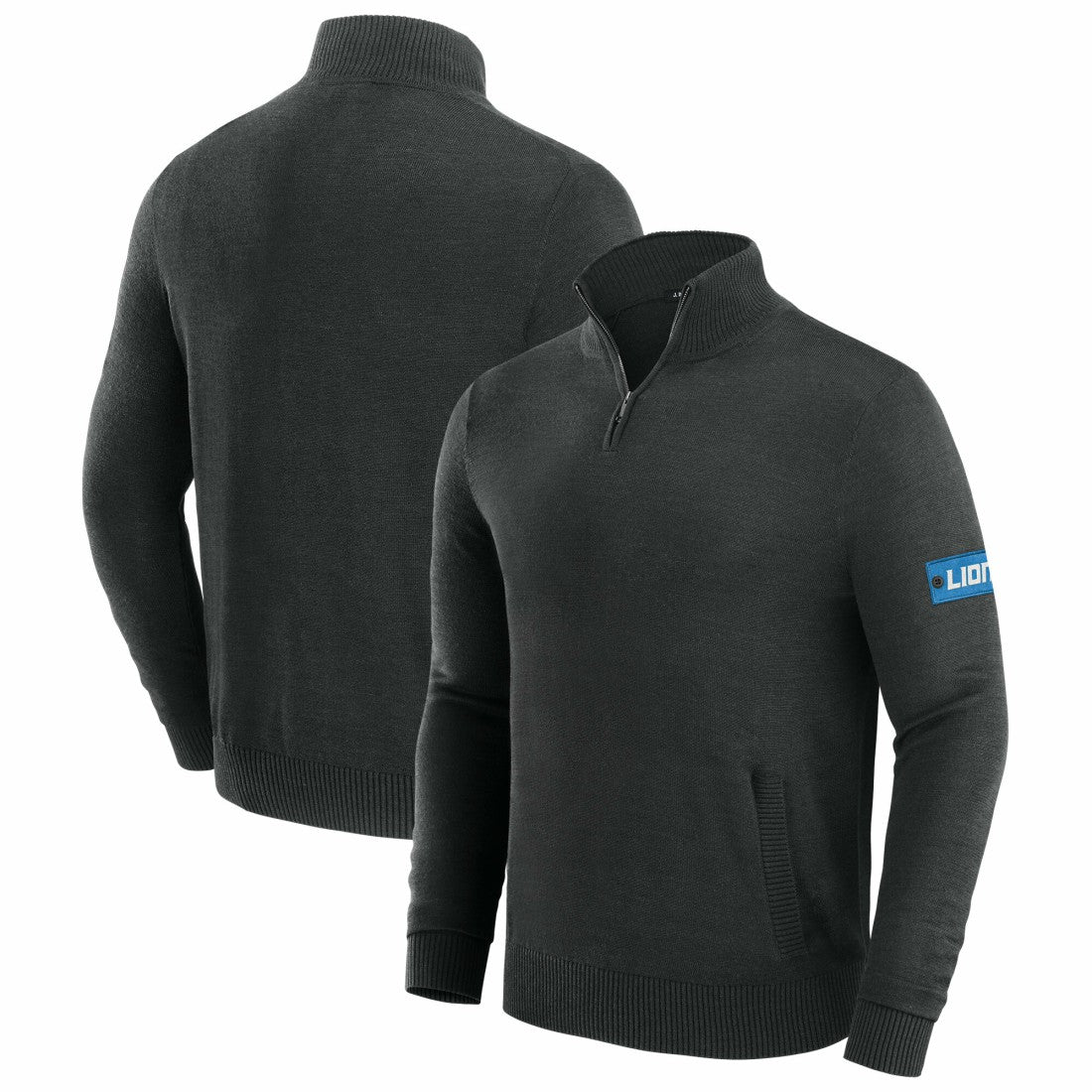 Detroit Lions J. Palmer Franchise Quarter-Zip Sweater Black