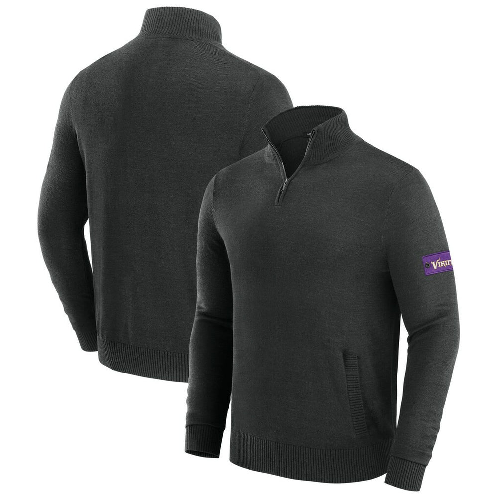 Minnesota Vikings J. Palmer Franchise Quarter-Zip Sweater Black