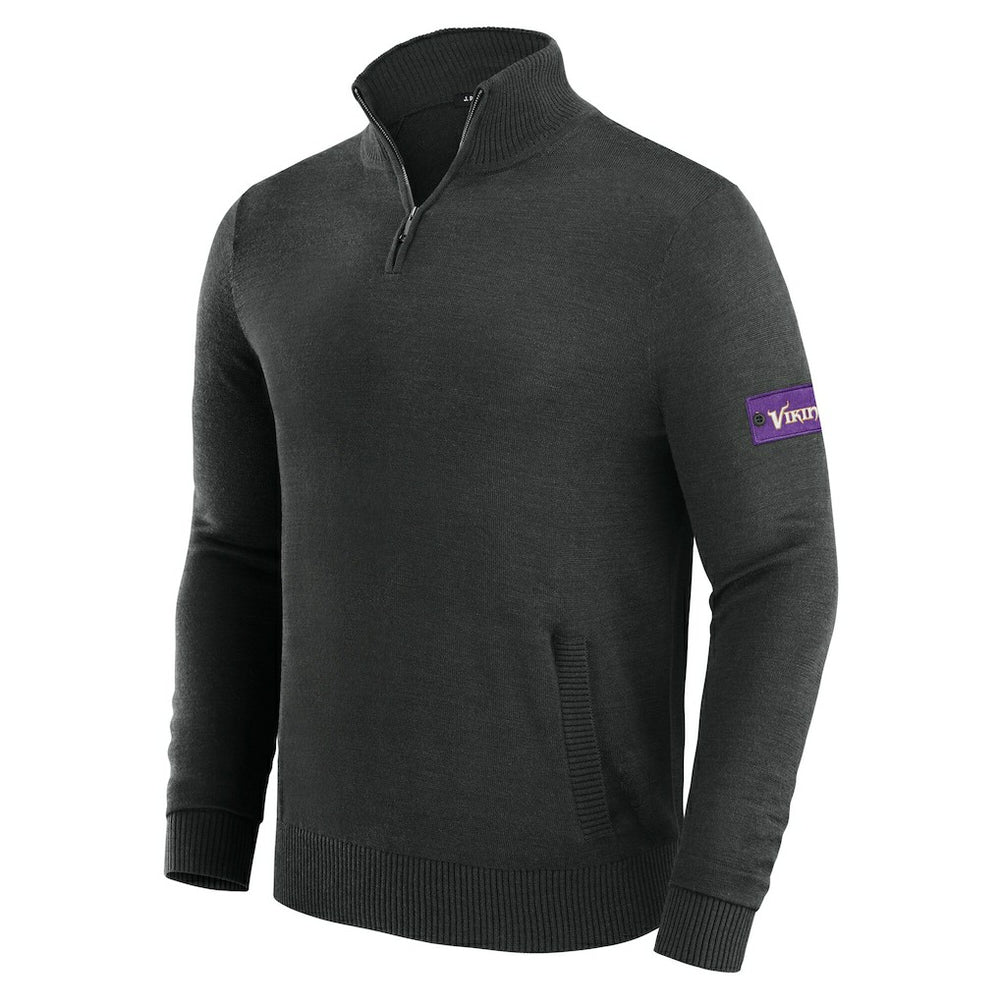 Minnesota Vikings J. Palmer Franchise Quarter-Zip Sweater Black