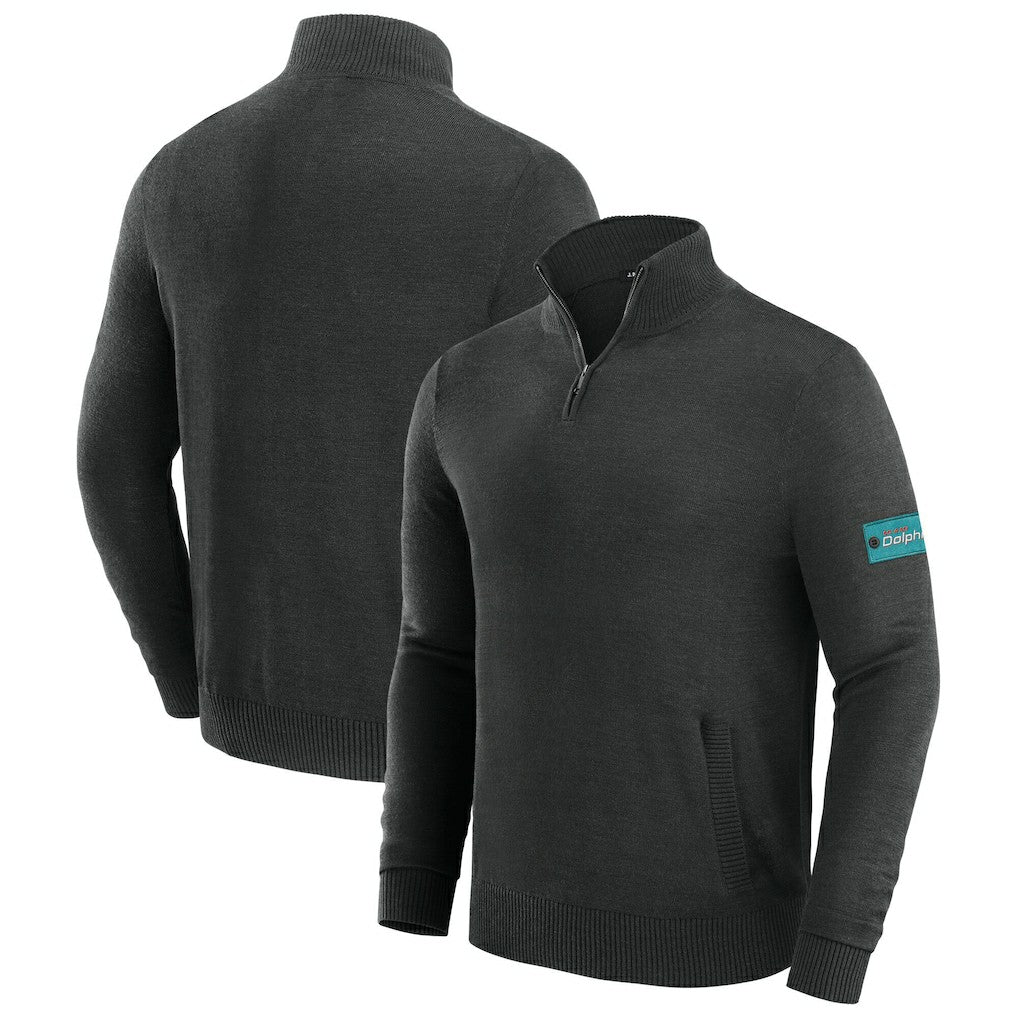 Miami Dolphins J. Palmer Franchise Quarter-Zip Sweater Black