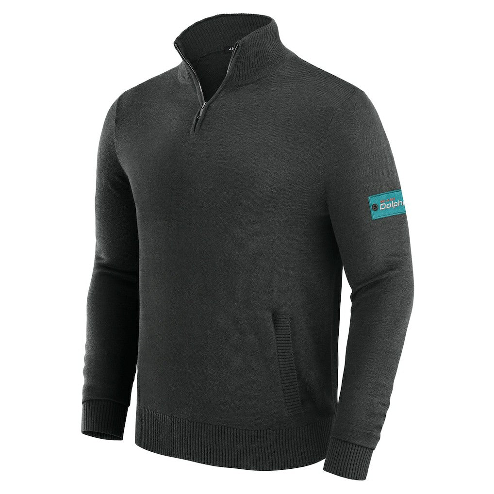 Miami Dolphins J. Palmer Franchise Quarter-Zip Sweater Black