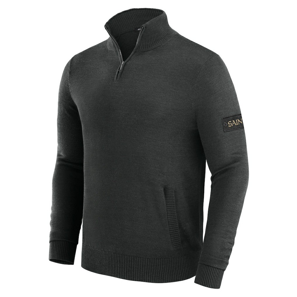 New Orleans Saints J. Palmer Franchise Quarter-Zip Sweater Black