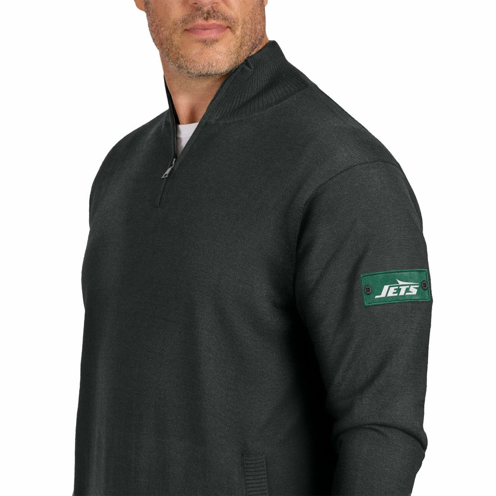 New York Jets J. Palmer Franchise Quarter-Zip Sweater Black