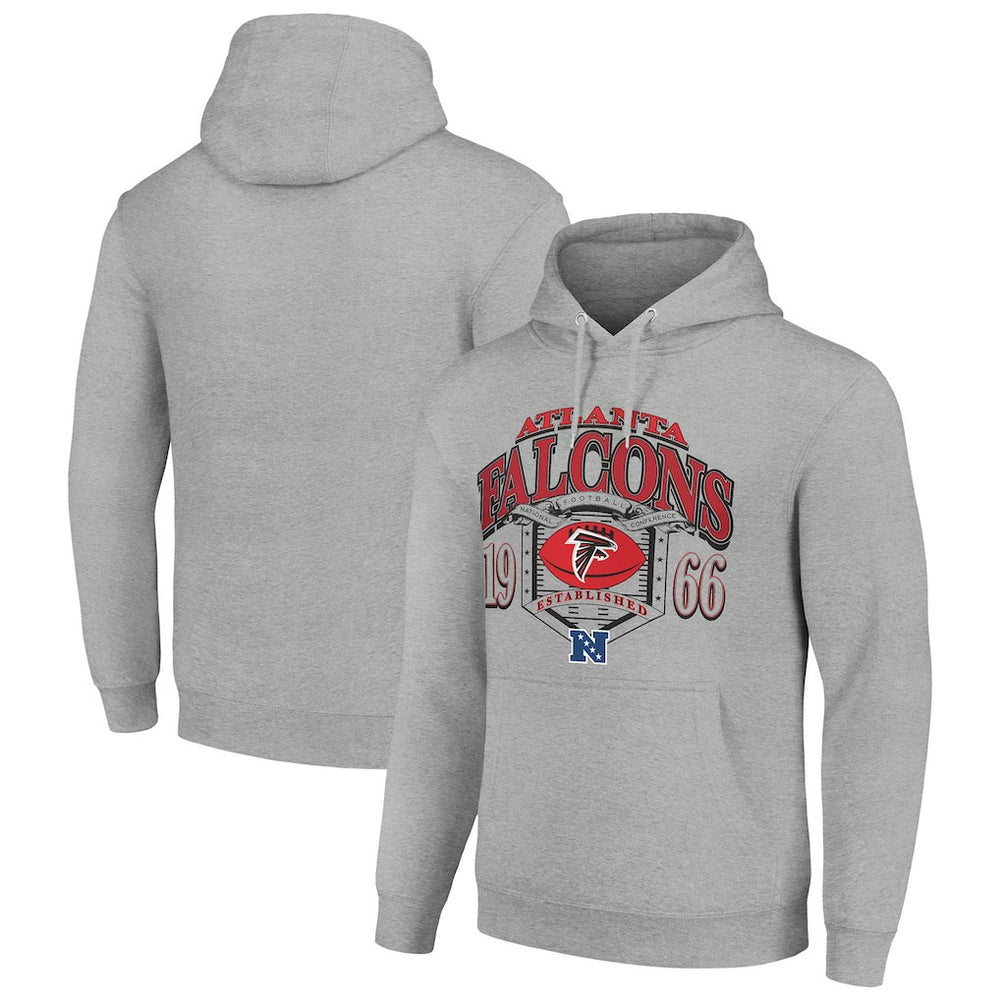 Atlanta Falcons Starter 80s Retro Pullover Hoodie Heather Gray