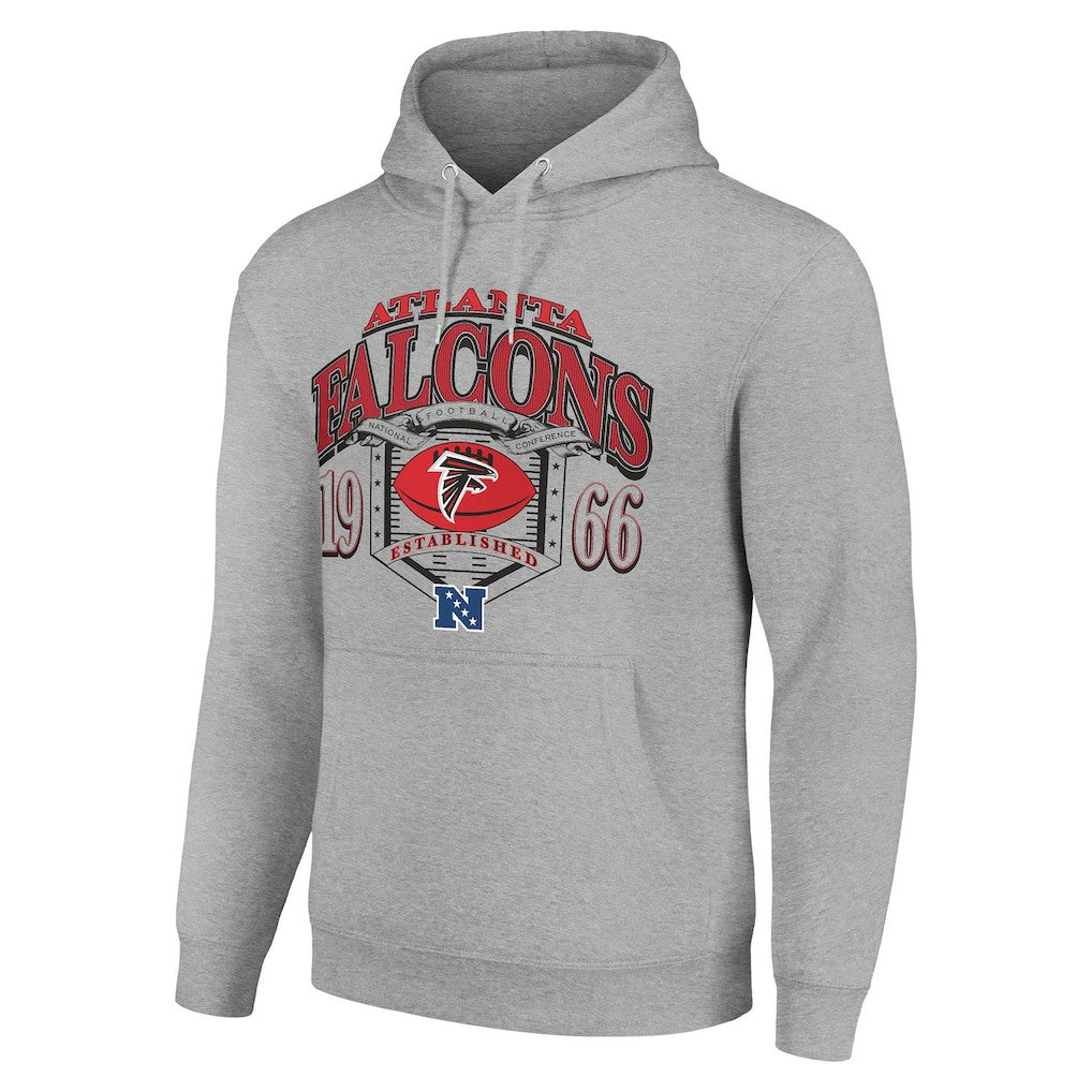 Atlanta Falcons Starter 80s Retro Pullover Hoodie Heather Gray