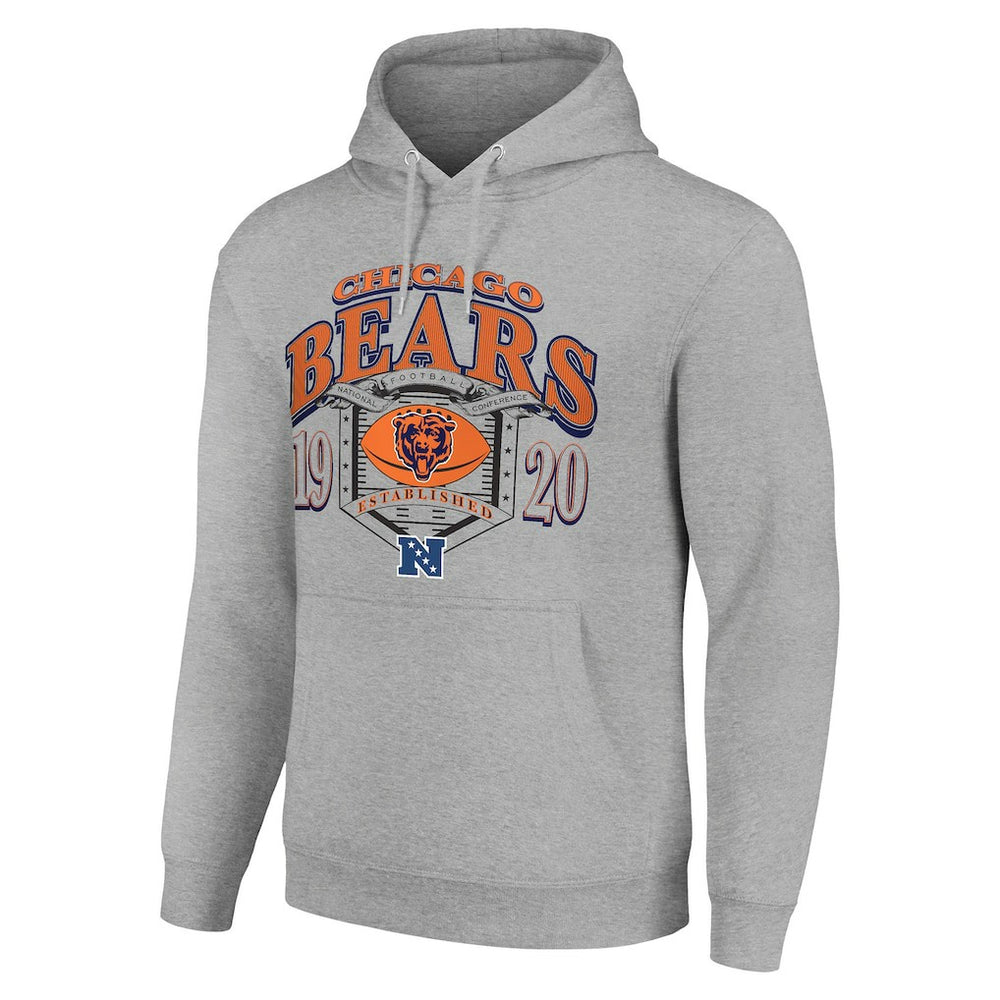 Chicago Bears Starter 80s Retro Pullover Hoodie Heather Gray