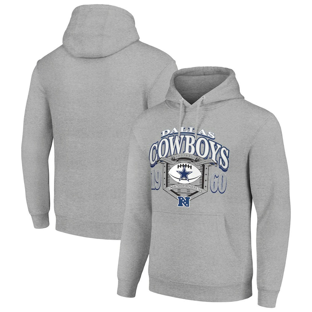 Dallas Cowboys Starter 80s Retro Pullover Hoodie Heather Gray