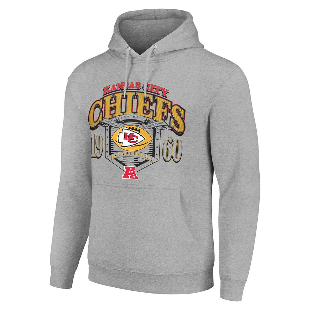 Kansas City Chiefs Starter 80s Retro Pullover Hoodie Heather Gray