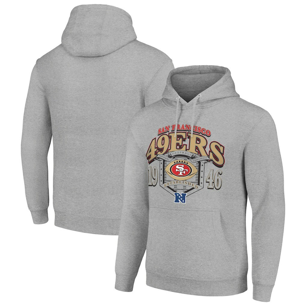 San Francisco 49ers Starter 80s Retro Pullover Hoodie Heather Gray