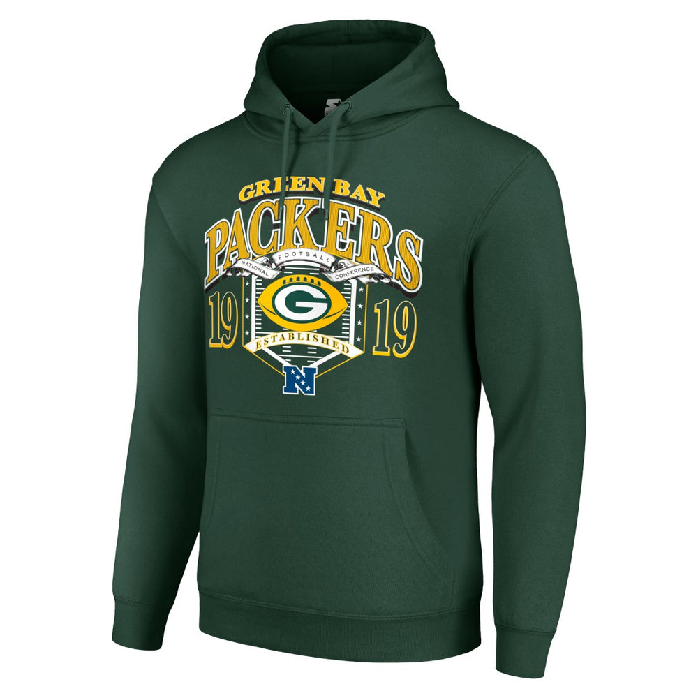Green Bay Packers Starter 80s Retro Pullover Hoodie Green