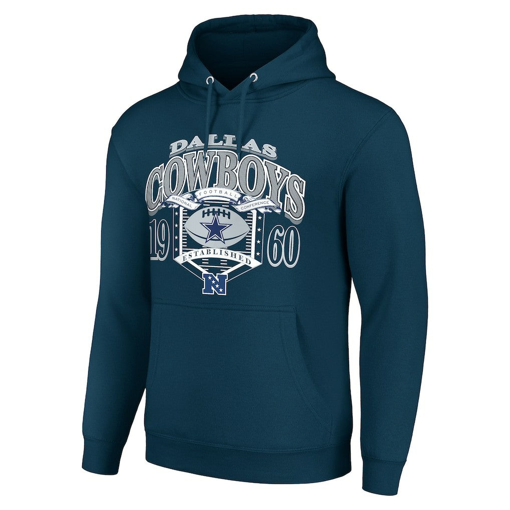 Dallas Cowboys Starter 80s Retro Pullover Hoodie Navy