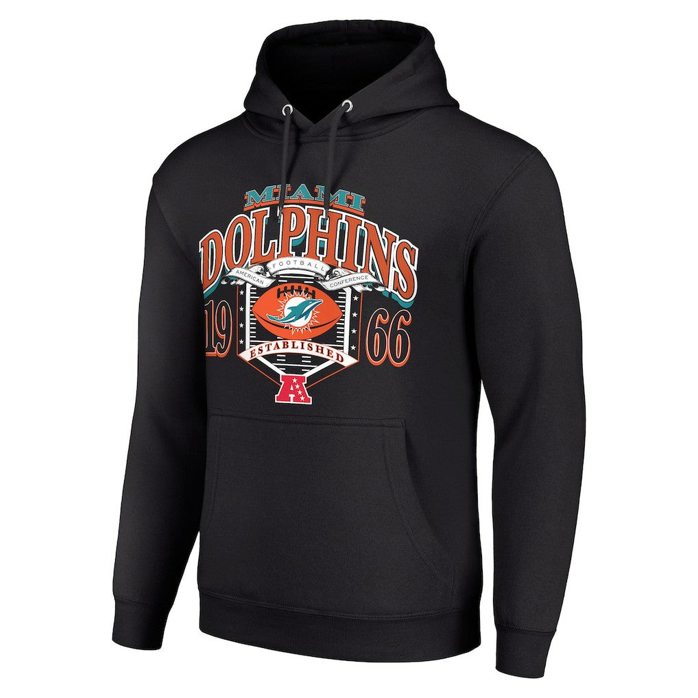 Miami Dolphins Starter 80s Retro Pullover Hoodie Black
