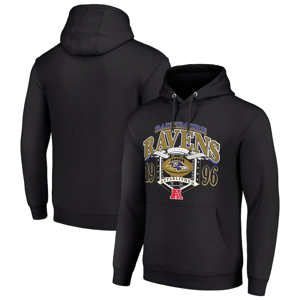 Baltimore Ravens Starter 80s Retro Pullover Hoodie Black
