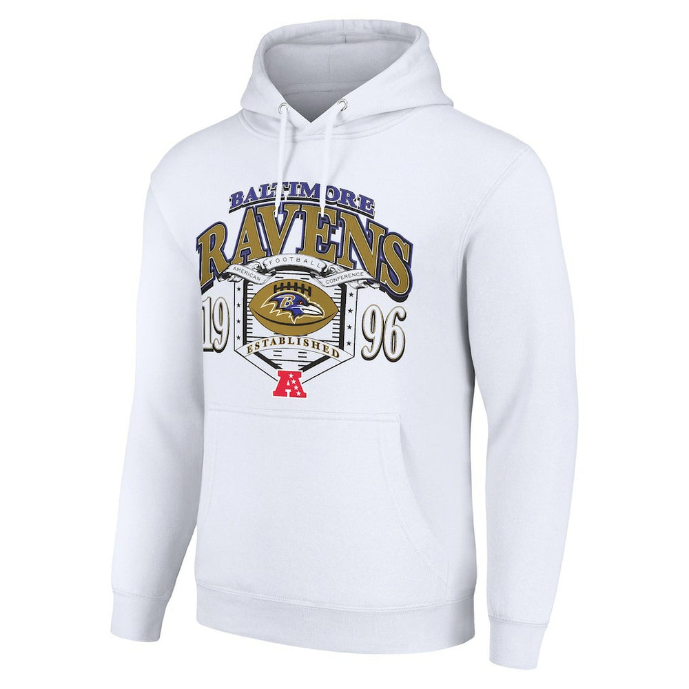 Baltimore Ravens Starter 80s Retro Pullover Hoodie White