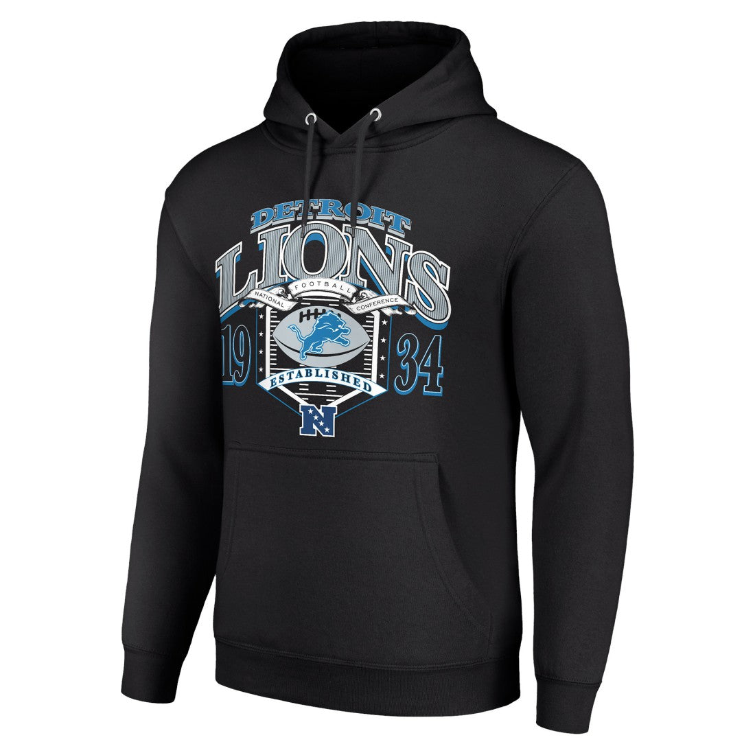 Detroit Lions Starter 80s Retro Pullover Hoodie Black