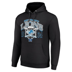 Detroit Lions Starter 80s Retro Pullover Hoodie Black
