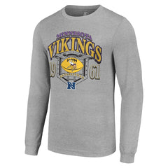 Minnesota Vikings Starter Retro Long Sleeve Graphic T-Shirt Heather Gray