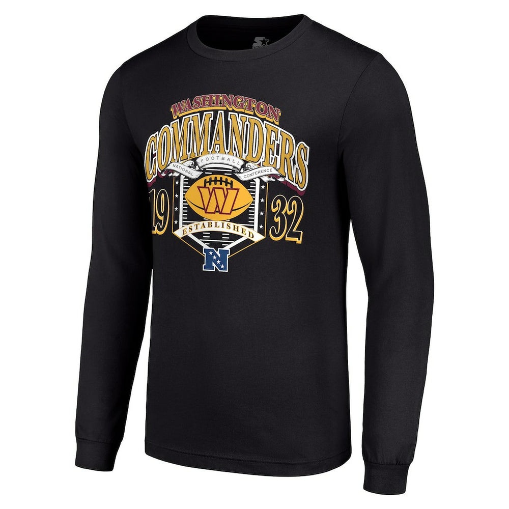 Washington Commanders Starter Retro Long Sleeve Graphic T-Shirt Black