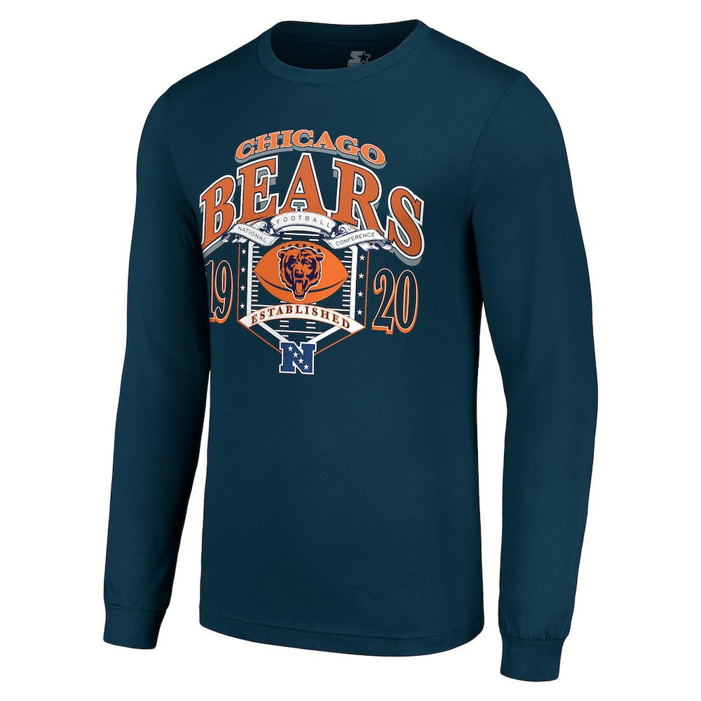 Chicago Bears Starter Retro Long Sleeve Graphic T-Shirt Navy