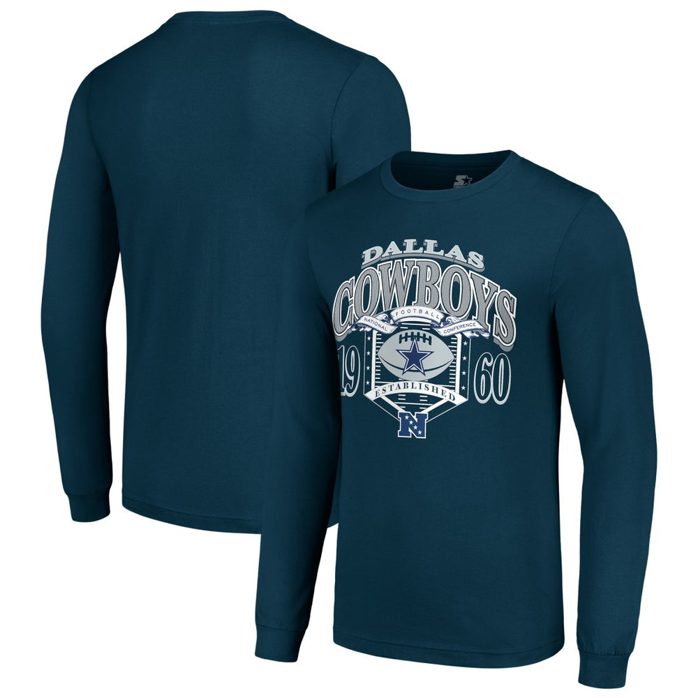 Dallas Cowboys Starter Retro Long Sleeve Graphic T-Shirt Navy