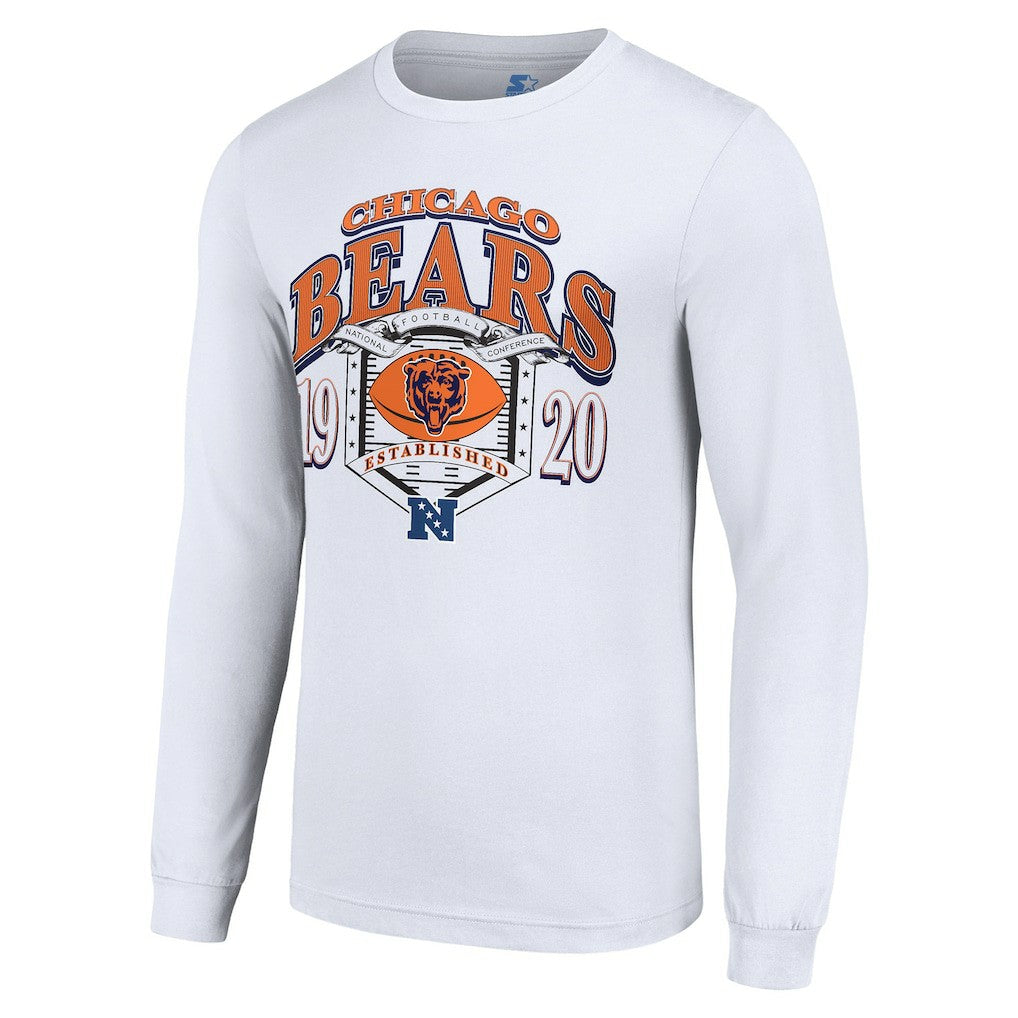Chicago Bears Starter Retro Long Sleeve Graphic T-Shirt White