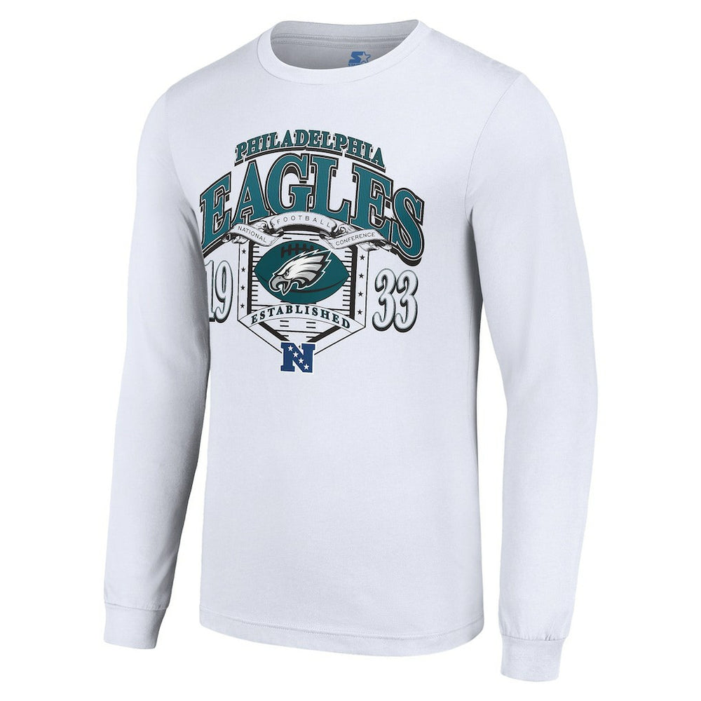 Philadelphia Eagles Starter Retro Long Sleeve Graphic T-Shirt White
