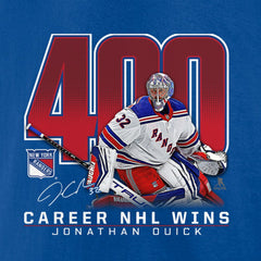 Jonathan Quick New York Rangers 400 Career Wins T-Shirt - Blue - NHL 201517649