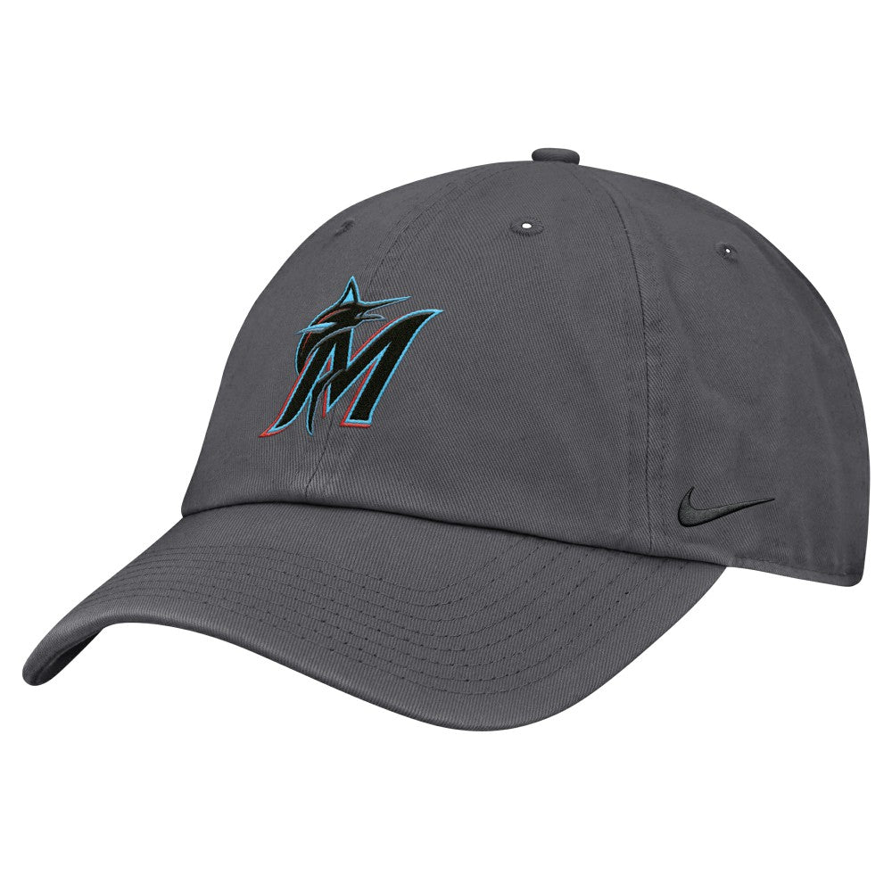 Miami Marlins Nike Club Adjustable Hat - Gray - Nike on Sale