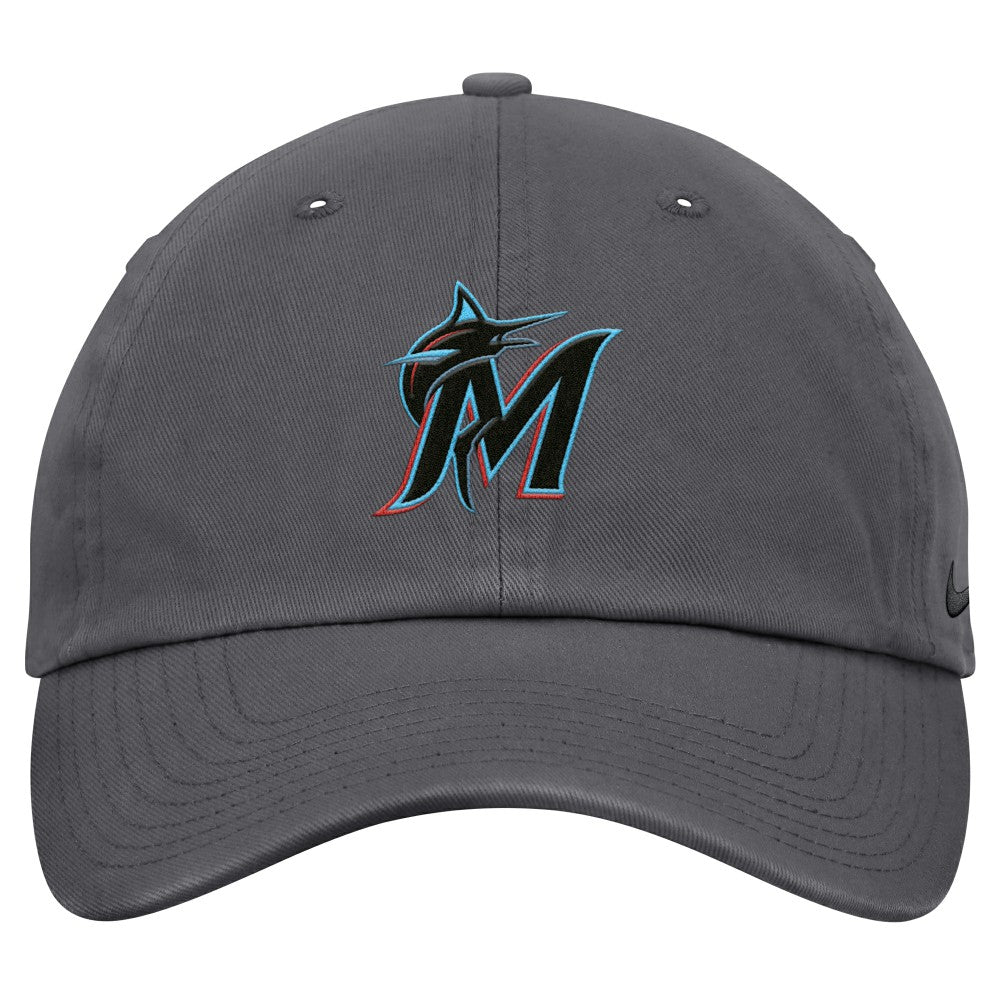 Miami Marlins Nike Club Adjustable Hat - Gray - Nike on Sale
