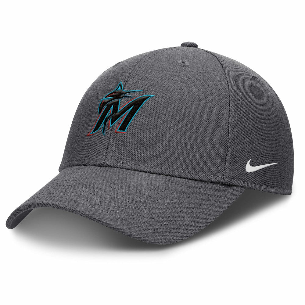 Miami Marlins Nike Club Performance Adjustable Hat - Gray - Nike Discount