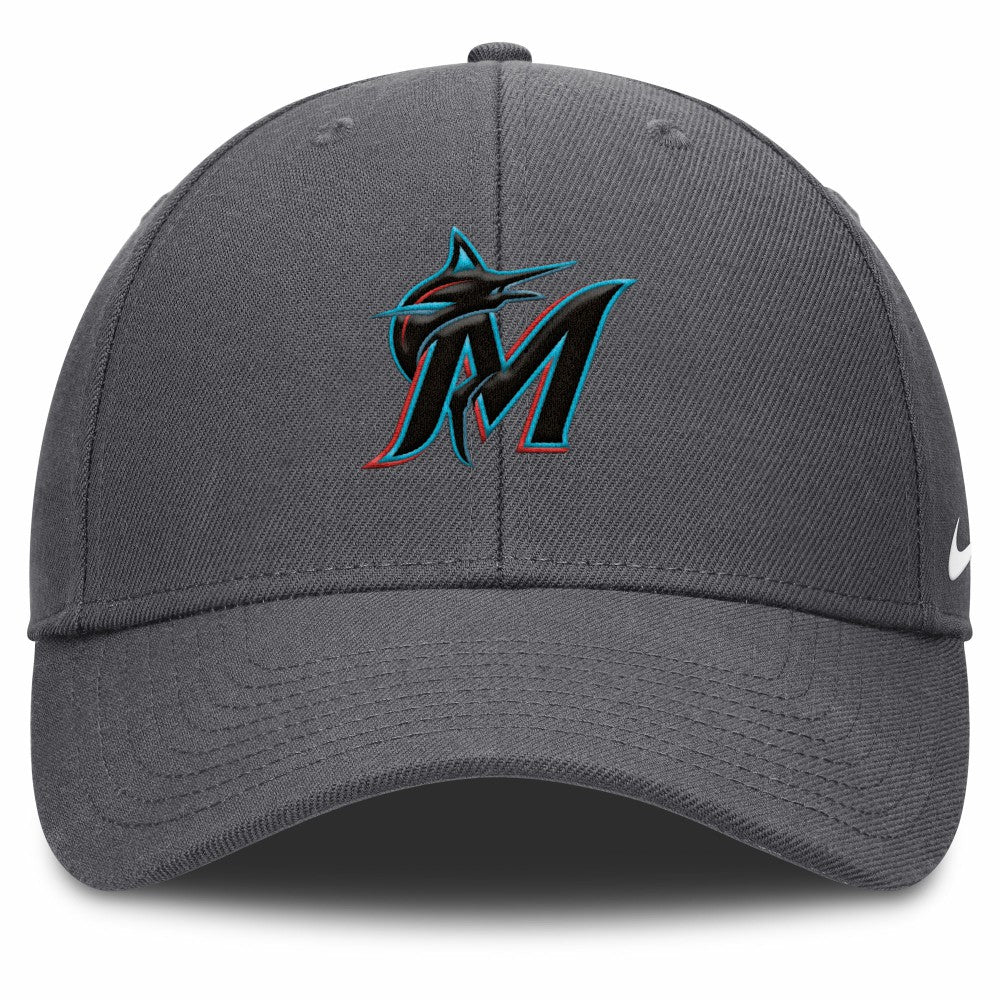 Miami Marlins Nike Club Performance Adjustable Hat - Gray - Nike Discount