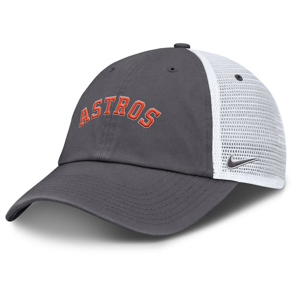 Houston Astros Nike Wordmark Club Adjustable Trucker Hat - Gray - Nike Online