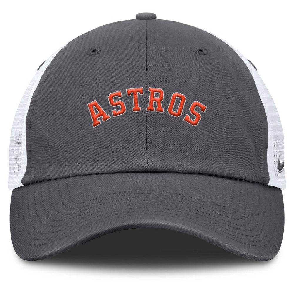 Houston Astros Nike Wordmark Club Adjustable Trucker Hat - Gray - Nike Online