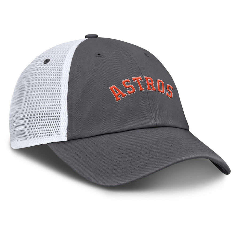 Houston Astros Nike Wordmark Club Adjustable Trucker Hat - Gray - Nike Online