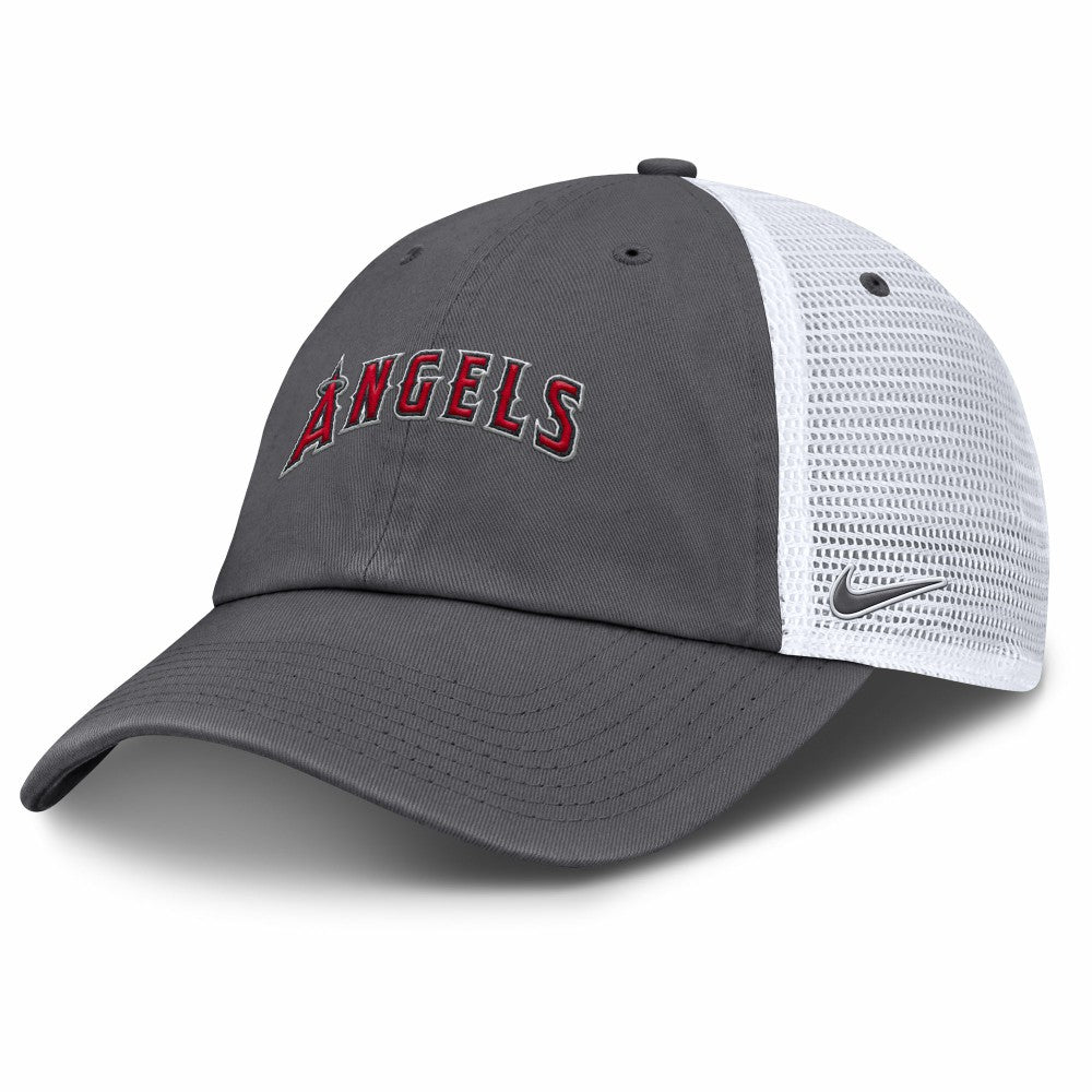 Los Angeles Angels Nike Wordmark Club Adjustable Trucker Hat - Gray - Nike on Sale