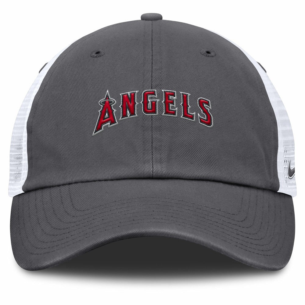 Los Angeles Angels Nike Wordmark Club Adjustable Trucker Hat - Gray - Nike on Sale